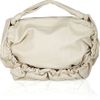 Marni Ruched Leather Shoulder Bag in Beige (cream)