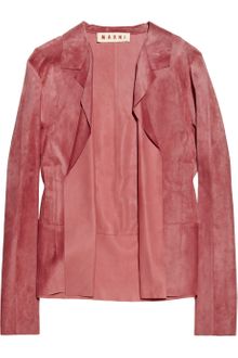 Marni Open-front Suede Jacket - Lyst