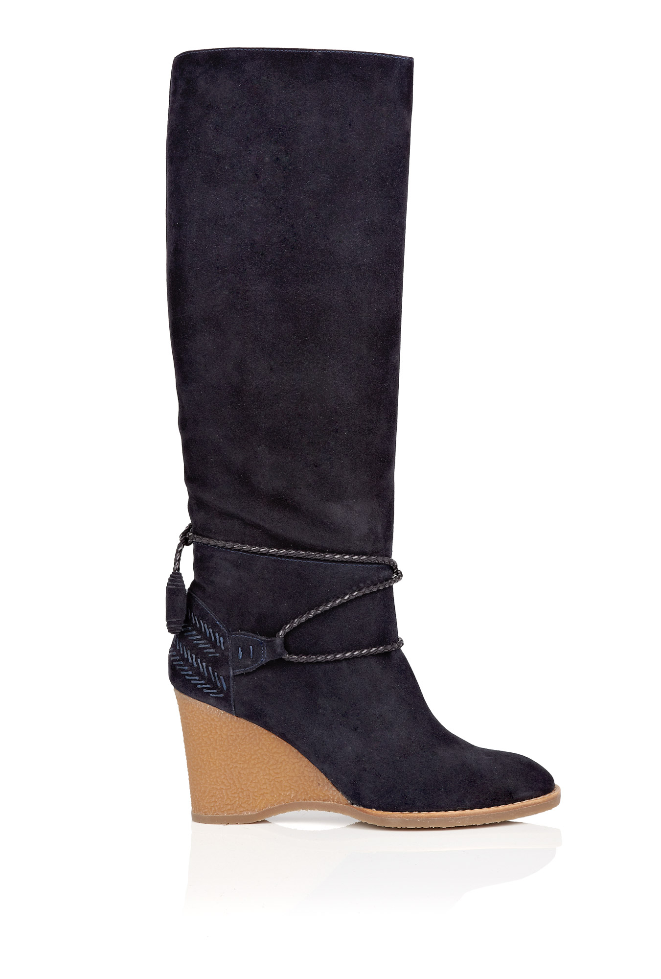Vanessa Bruno Athé Blue Calf Wedge Suede Boots in Blue Lyst