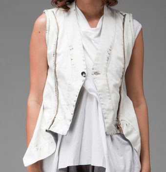 DRKSHDW by Rick Owens Bleached Denim Vest - Lyst