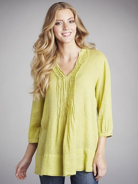 John Lewis Women Gauze Tunic Top Sulphur in Yellow