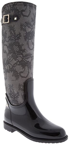 Valentino Lace Rubber Boots - Lyst