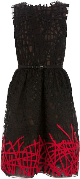 Oscar de la Renta Strapless Silk Dress - Lyst