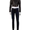 Shakuhachi Leather Paneled Biker Jacket in Black - Lyst