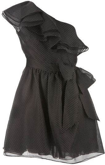 Valentino Spotted Asymmetric Dress - Lyst