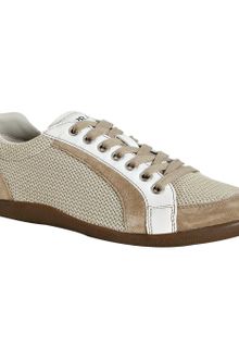 Prada Sport Sand Suede Trim Mesh Sneakers - Lyst