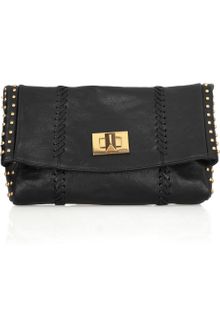 Emilio Pucci Studded Textured-leather Clutch - Lyst