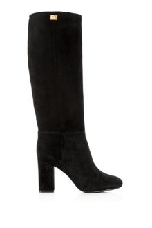 Diane Von Furstenberg Black Youth Suede Block Heel Boot - Lyst