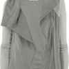 Helmut Lang Asymmetric Leather and Jersey Jacket in Gray - Lyst