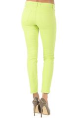 J Brand Mid-rise Skinny Jean in Chartreuse