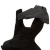 Alexander Mcqueen Suede Finnedwedge Peeptoe in Black - Lyst