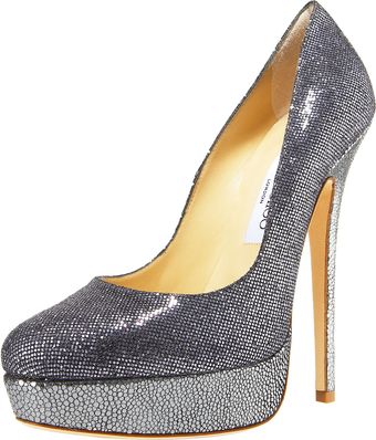 Jimmy Choo Glittered Platform Pump - Lyst