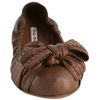 Miu Miu Coconut Leather Stitched Bow Detail Flats in Brown (coconut) - Lyst
