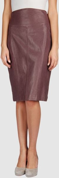 Diane Von Furstenberg Leather Skirt in Purple - Lyst