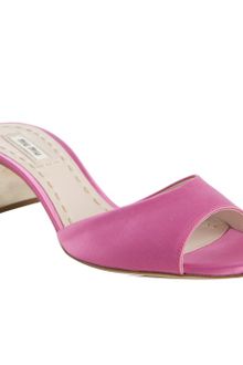 Miu Miu Begonia Satin Jeweled Heel Slides - Lyst