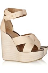 Chloé Leather Wedge Sandals