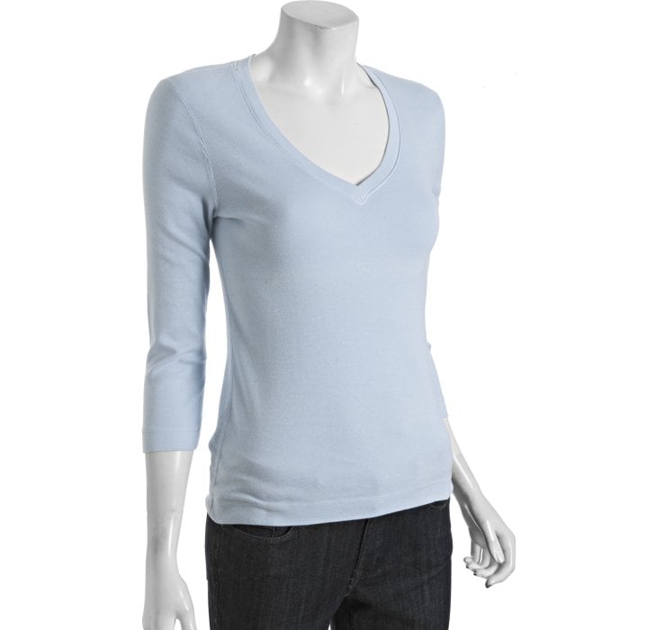 light blue v neck tee