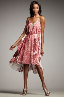 Badgley Mischka Printed Sleeveless Dress - Lyst