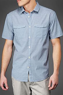 John Varvatos Short Sleeve Double Pocket Shirt - Lyst