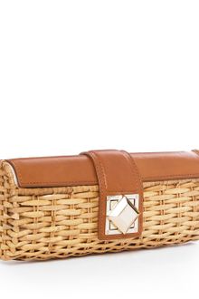 Michael by Michael Kors Id Straw Clutch, Luggage - Lyst