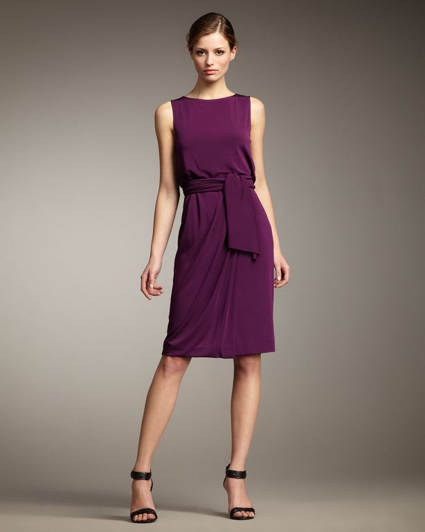 rachel roy dresses on Rachel Roy Draped Jersey Dress In Purple   Lyst