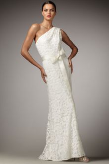 Tadashi Shoji One-shoulder Lace Gown - Lyst