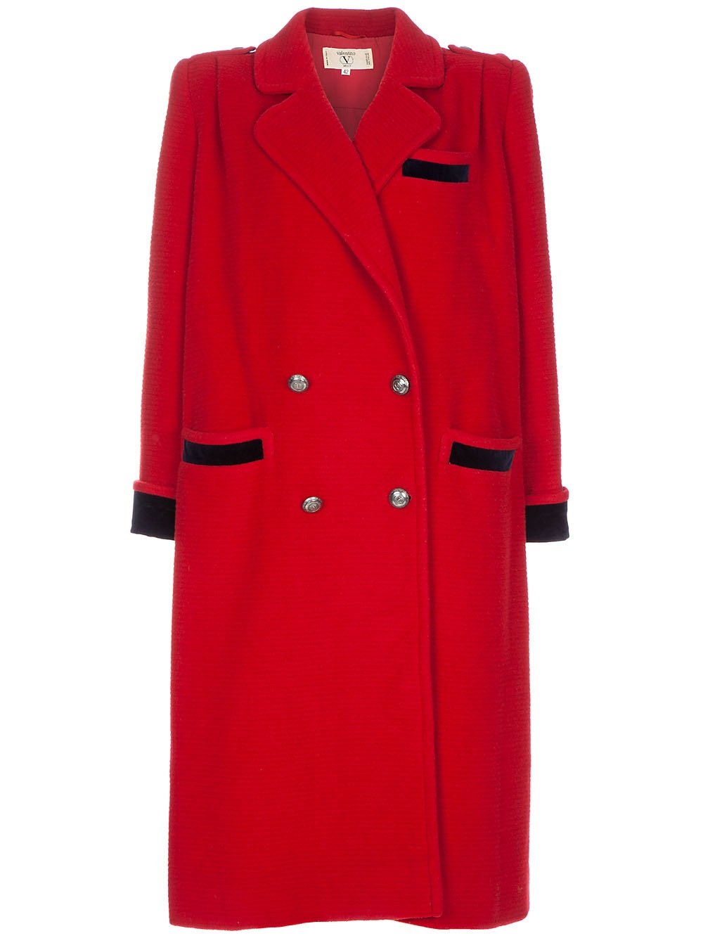 Valentino Miss V Vintage Long Coat in Red Lyst