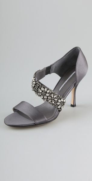 Vera Wang Lavender Elroy High Heel Sandals in Gray (charcoal) | Lyst