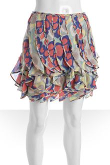 Diane Von Furstenberg Tie-dye Land Printed Silk Chiffon Ilse Ruffle Skirt - Lyst