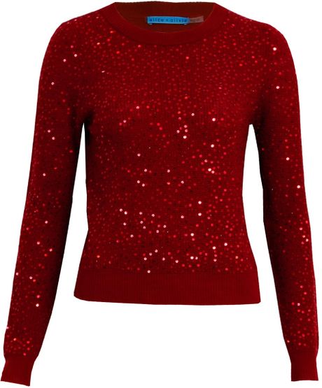 alice and olivia red sweater