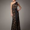 Tadashi Shoji Oneshoulder Lace Gown in Black - Lyst