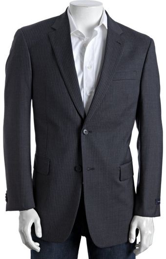 Tommy Hilfiger Charcoal Pinstripe Wool Trim Fit 2-button Blazer - Lyst