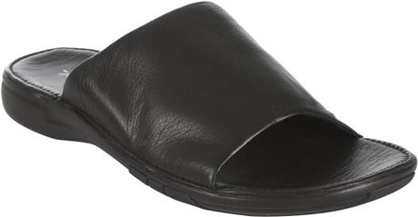 Kenneth Cole Black Leather Whats Shape-ing Sandals in Black for Men ...