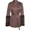 Mm6 X Opening Ceremony Faux Fur Coat in Brown - Lyst