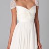 Reem Acra Twist Front Gown with Jeweled Sleeves in White (ivory) - Lyst