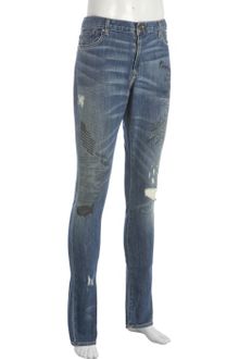 PRPS Heirloom Medium Vintage Text Print Repair Carrot Fit Skinny Jeans - Lyst