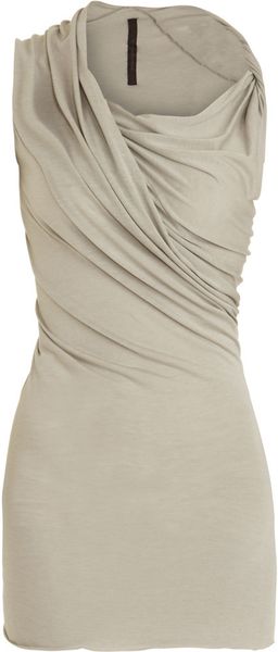 Rick Owens Lilies Drape Front Top in White (pearl) - Lyst