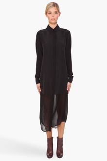 T By Alexander Wang Half-sheer Shirt Dress - Lyst