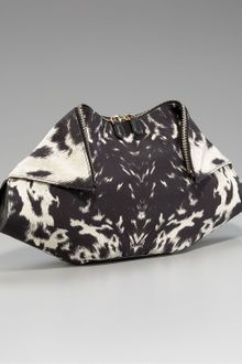 Alexander McQueen De-manta Printed Hair Calf Clutch - Lyst