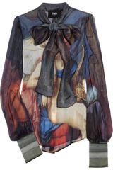 D&G Printed Silk-chiffon Blouse