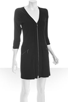 Laundry By Shelli Segal Stretch V-neck Zip Front Dress - Lyst