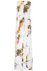 Yigal Azrouel Printed Habotai Silk Maxi Dress