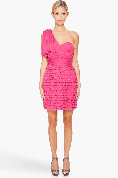 Matthew Williamson Shredded Chiffon Dress in Pink - Lyst
