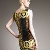 Versace Mixedprint Velvet Dress in Yellow (black) - Lyst