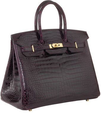 Hermes 35cm Birkin Prune Crocodile With Ghw - Lyst