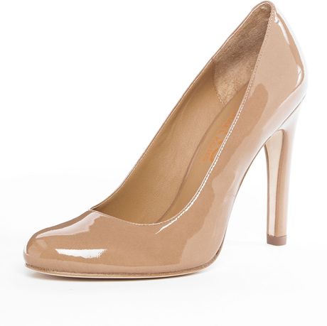 Kors By Michael Kors Glitter Patent Leather Pump in Beige - Lyst