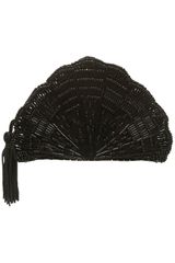 Topshop Black Embroidered Fan Purse