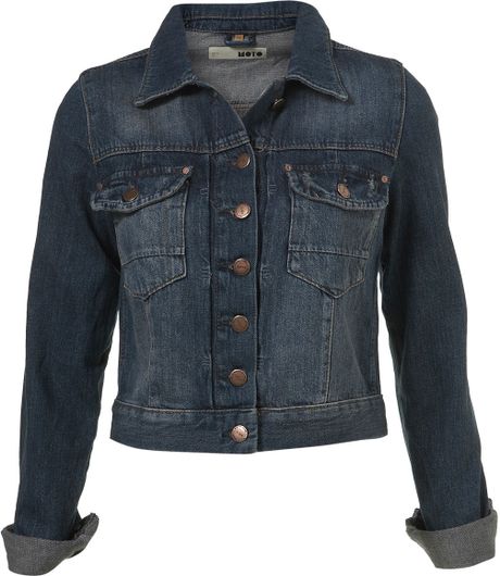Topshop Denim Western Style Jacket in Blue (denim) - Lyst
