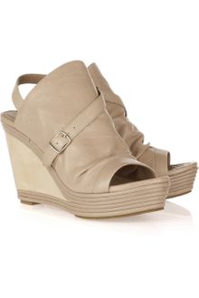Belle By Sigerson Morrison Leather and Wooden Wedges - Lyst