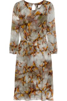 Erdem Angelica Swallow-print Silk Dress - Lyst